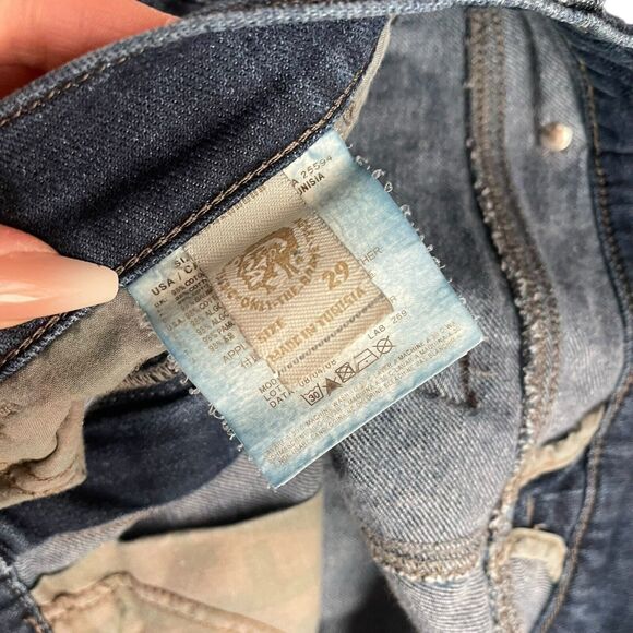 Diesel Womens 29 Liv Jeans Slim Straight Low Rise Dark Blue Stretch Y2K - Picture 3 of 10